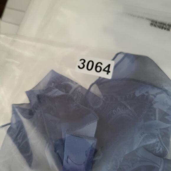 Y2K Whimsy Skirt Womens Medium Blue Sheer Handkerchief Hem Floral Paisley USA - Picture 9 of 9